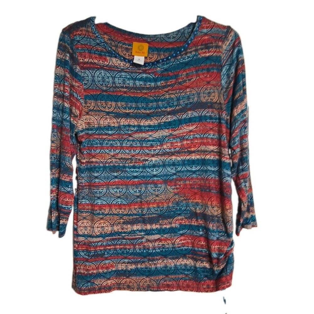 Women's Ruby Rd. 3/4 Sleeve Cinched Side Top Size M